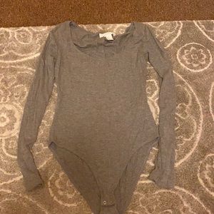 Grey long sleeve bodysuit